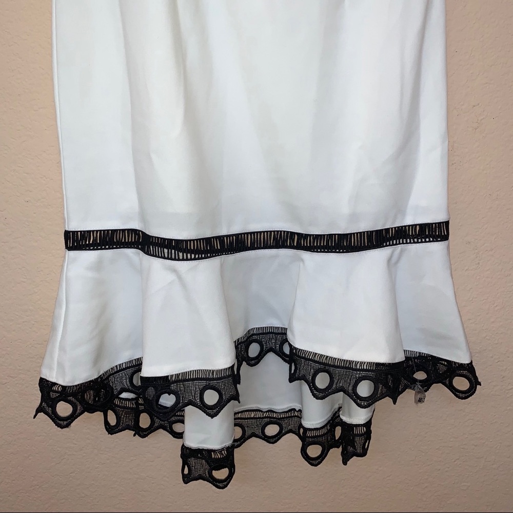 Nanette Lepore White One Shoulder Black Lace Dress - Picture 5 of 11